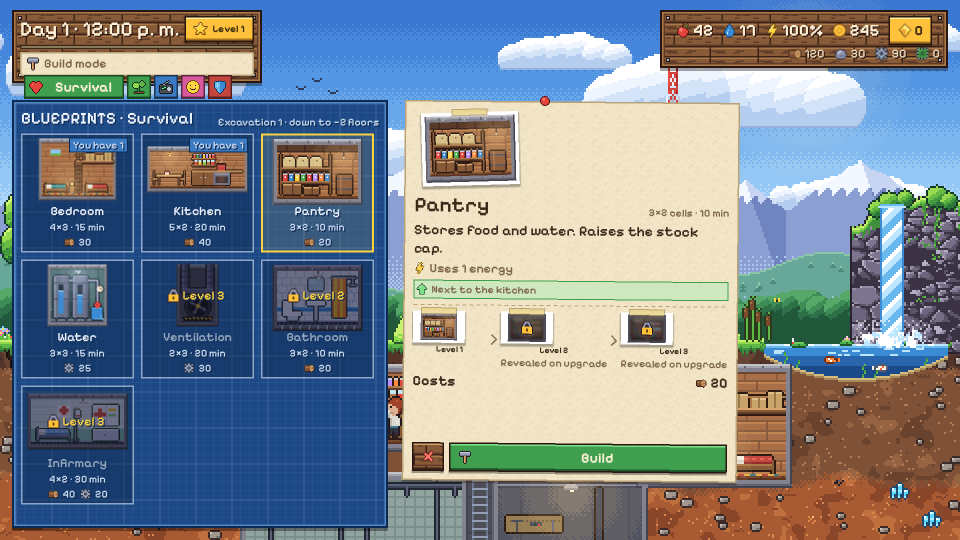 The blueprints for building rooms